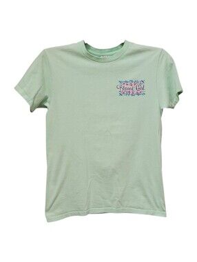 Blessed Girl tee front logo back bible verse pale green cotton Christian